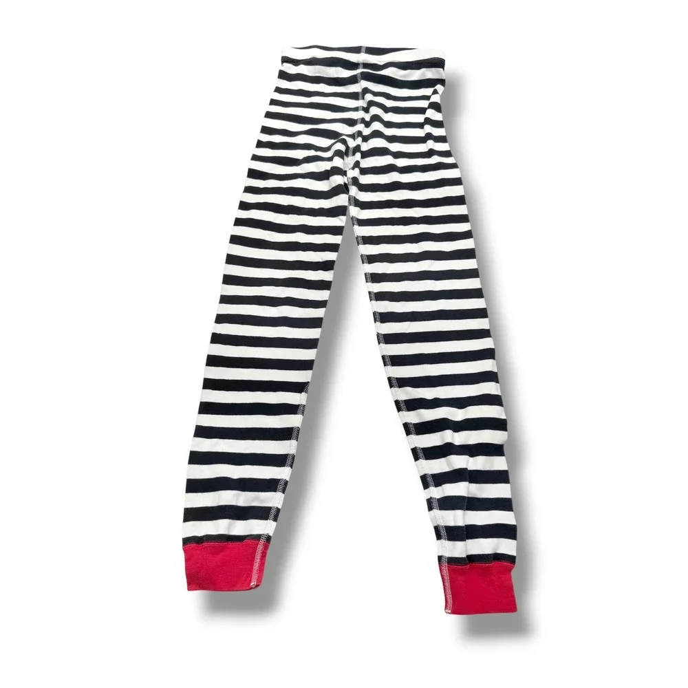 Hanna Andersson Disney Pajama Pants Kids 12‎ 150cm Black White Striped Organic